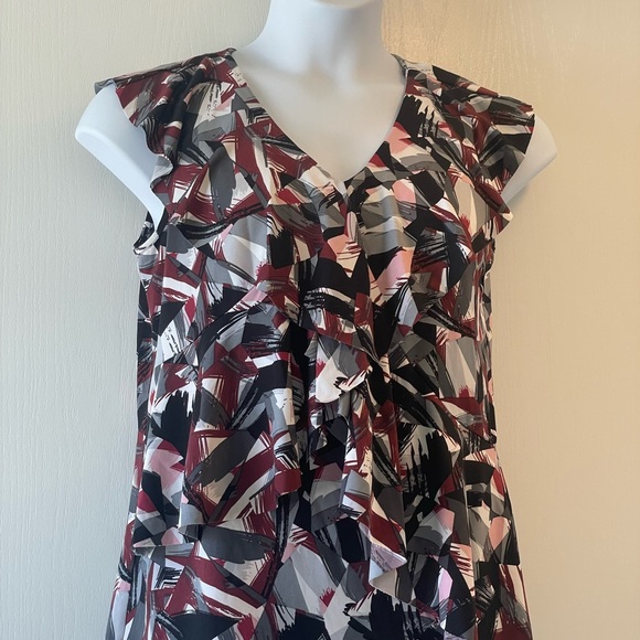 Ricki's NWOT Multicolor Abstract V-Neck Blouse - Picture 3 of 8